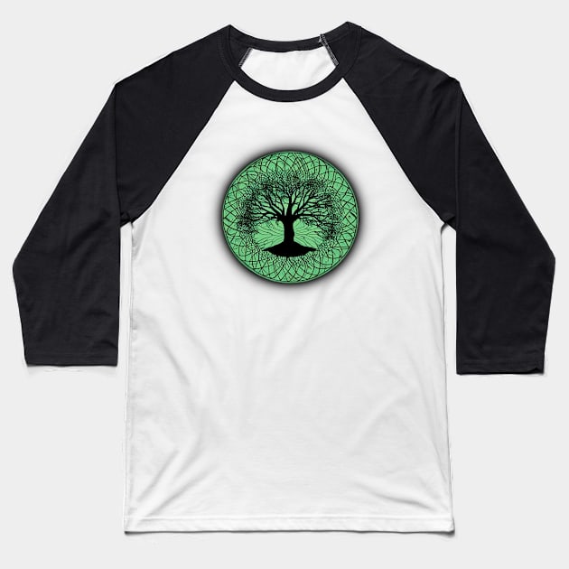 Tree of Life Circle Green Baseball T-Shirt by PNPTees
